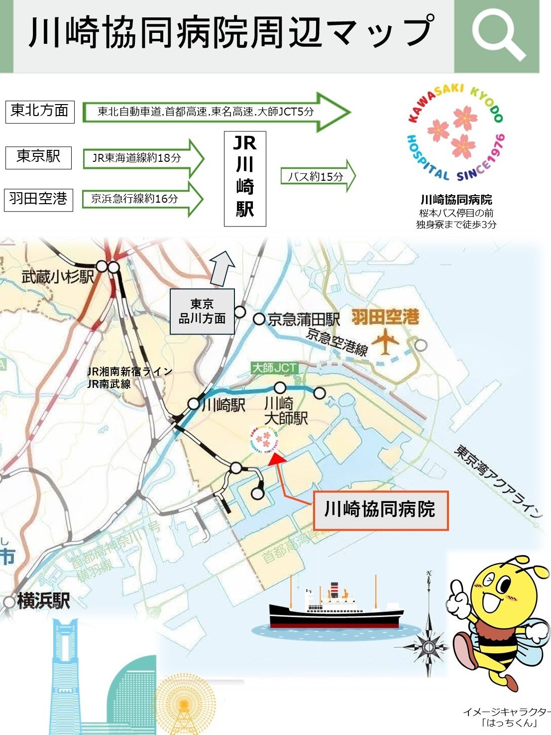 川崎協同病院周辺マップ作成！