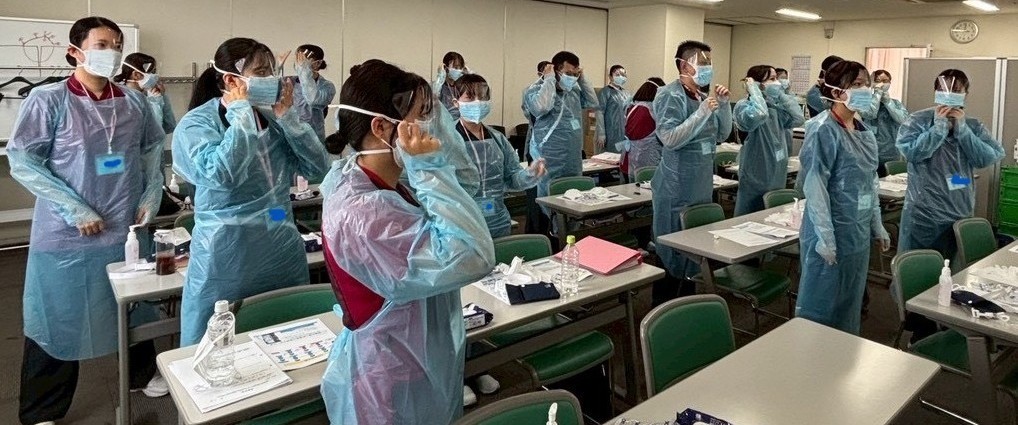 看護部新人研修　感染管理！研修医も合同です！！